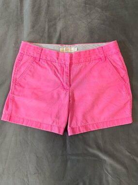 Hot Pink J Crew Chino Shorts Size 6 5 1/2 Inch Inseam 100% Cotton Classic